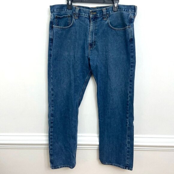 Eddie Bauer Jeans Men's 40x30 (act 40x29) Medium Wash Straight Leg Blue Denim - Picture 1 of 5